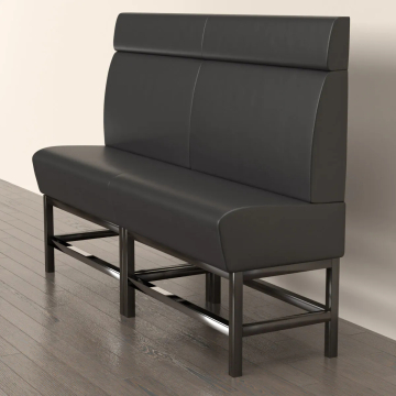 MIAMI | Gastro Hochbank | B:H 180 x 158 cm | Schwarz | Glatt | Leder