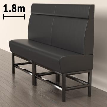 MIAMI | Gastro Hochbank | B:H 180 x 158 cm | Schwarz | Glatt | Leder