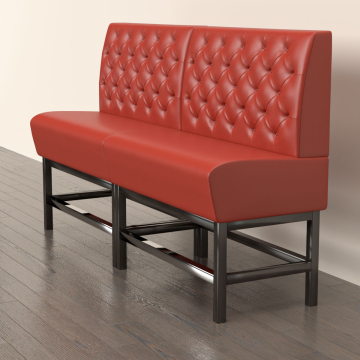 MIAMI | Gastrobänk | B:H 200 x 133 cm | Röd | Chesterfield | Läder