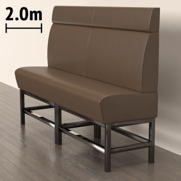 MIAMI | Gastro Hochbank | B:H 200 x 158 cm | Braun | Glatt | Leder
