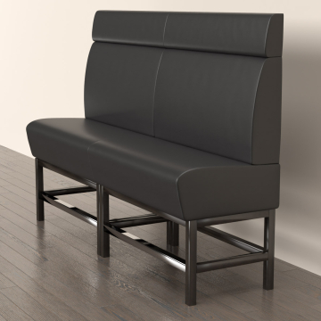 MIAMI | Gastro Hochbank | B:H 200 x 158 cm | Schwarz | Glatt | Leder