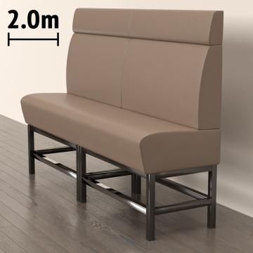 MIAMI | Gastro Hochbank | B:H 200 x 158 cm | Taupe | Glatt | Leder