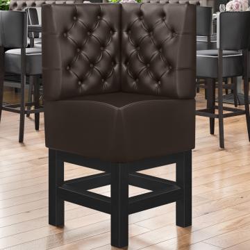 MIAMI | Gastro hoge bank | B:H 64 x 133 cm | Donkerbruin | Chesterfield | Leer