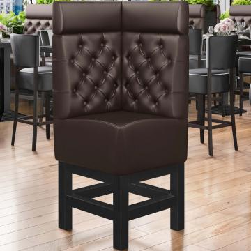 MIAMI | Gastro hoge bank | B:H 64 x 158 cm | Donkerbruin | Chesterfield | Leer