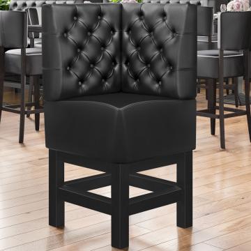 MIAMI | Gastro hoge bank | B:H 64 x 133 cm | Zwart | Chesterfield | Leer