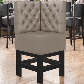 MIAMI | Gastro hoge bank | B:H 64 x 133 cm | Taupe | Chesterfield | Leer