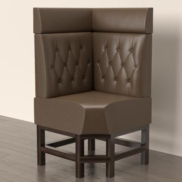 MIAMI | Gastro Hochbank | B:H 180 x 158 cm | Schwarz | Chesterfield Button | Leder
