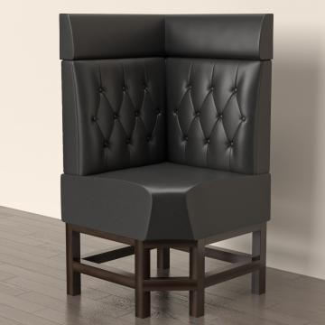 MIAMI | Gastro Hochbank | B:H 180 x 158 cm | Schwarz | Chesterfield Button | Leder