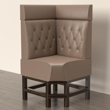 MIAMI | Gastro Hochbank | B:H 180 x 158 cm | Schwarz | Chesterfield Button | Leder