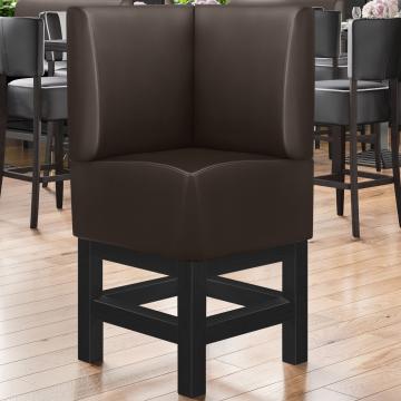 MIAMI | Gastro hoge bank | B:H 64 x 133 cm | Donkerbruin | Glad | Leer