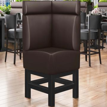 MIAMI | Gastro hoge bank | B:H 64 x 158 cm | Donkerbruin | Glad | Leer