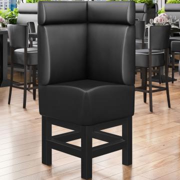 MIAMI | Gastro hoge bank | B:H 64 x 158 cm | Zwart | Glad | Leer