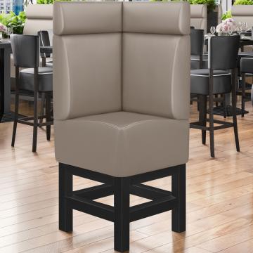 MIAMI | Gastro hoge bank | B:H 64 x 158 cm | Taupe | Glad | Leer