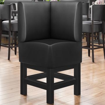 MIAMI | Gastro hoge bank | B:H 64 x 133 cm | Zwart | Glad | Leer