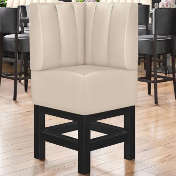 MIAMI | Gastro hoge bank | B:H 64 x 133 cm | Crème | Gestreept | Leer