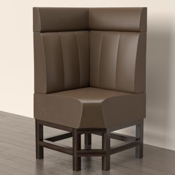 MIAMI | Gastro Hochbank | B:H 180 x 158 cm | Schwarz | Chesterfield Button | Leder
