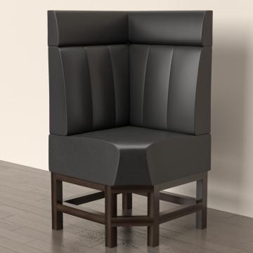 MIAMI | Gastro Hochbank | B:H 180 x 158 cm | Schwarz | Chesterfield Button | Leder