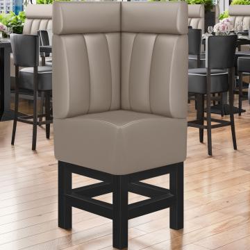 MIAMI | Gastro hoge bank | B:H 64 x 158 cm | Taupe | Gestreept | Leer