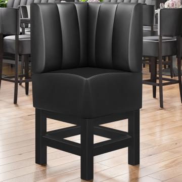 MIAMI | Gastro hoge bank | B:H 64 x 133 cm | Zwart | Gestreept | Leer