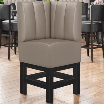 MIAMI | Gastro hoge bank | B:H 64 x 133 cm | Taupe | Gestreept | Leer