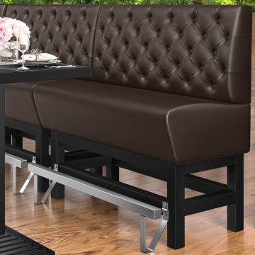MIAMI | Gastro Hochbank | B:H 200 x 133 cm | Braun | Chesterfield | Leder