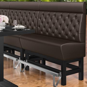 MIAMI | Hög restaurangsoffa | B:H 100 x 158 cm | Brun | Chesterfield | Läder