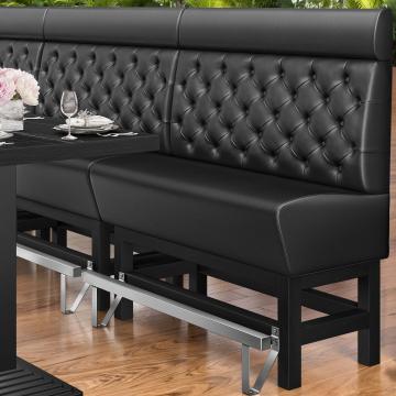MIAMI | Hög restaurangsoffa | B:H 100 x 158 cm | Svart | Chesterfield | Läder