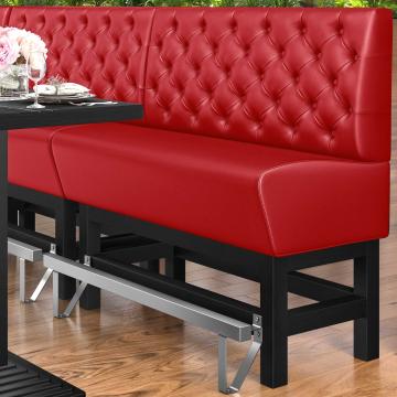 MIAMI | Gastro Hochbank | B:H 140 x 133 cm | Rot | Chesterfield | Leder