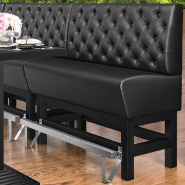 MIAMI | Gastro Hochbank | B:H 140 x 133 cm | Schwarz | Chesterfield | Leder