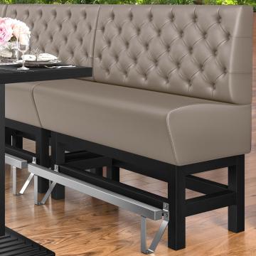 MIAMI | Hög restaurangsoffa | B:H 100 x 133 cm | Taupe | Chesterfield | Läder