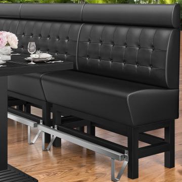 MIAMI | Gastro Hochbank | B:H 100 x 158 cm | Schwarz | Chesterfield Button | Leder