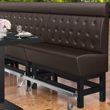 MIAMI | Hög restaurangsoffa | B:H 120 x 158 cm | Brun | Chesterfield romb | Läder