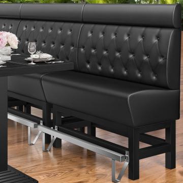 MIAMI | Hög restaurangsoffa | B:H 120 x 158 cm | Svart | Chesterfield romb | Läder