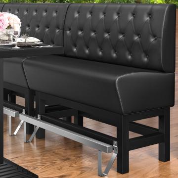 MIAMI | Horeca Hoge Bank | B:H 140 x 133 cm | Zwart | Chesterfield Rhombus | Leer