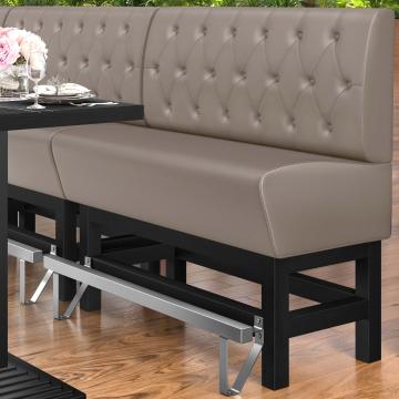 MIAMI | Hög restaurangsoffa | B:H 100 x 133 cm | Taupe | Chesterfield romb | Läder