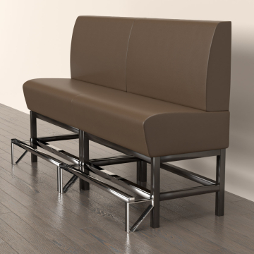 MIAMI | Counter Height Banquette Bench | W:H 100 x 133 cm | Brown | Smooth | Leather