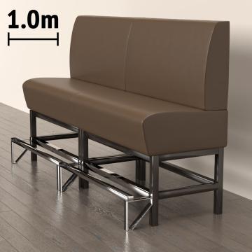 MIAMI | Counter Height Banquette Bench | W:H 100 x 133 cm | Brown | Smooth | Leather