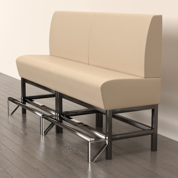 MIAMI | Counter Height Banquette Bench | W:H 100 x 133 cm | Cream | Smooth | Leather