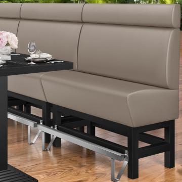 MIAMI | Gastro Hochbank | B:H 120 x 158 cm | Taupe | Glatt | Leder