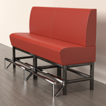 MIAMI | Counter Height Banquette Bench | W:H 100 x 133 cm | Red | Smooth | Leather