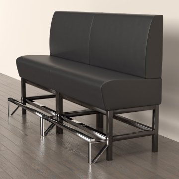 MIAMI | Counter Height Banquette Bench | W:H 100 x 133 cm | Black | Smooth | Leather