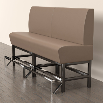 MIAMI | Counter Height Banquette Bench | W:H 100 x 133 cm | Taupe | Smooth | Leather