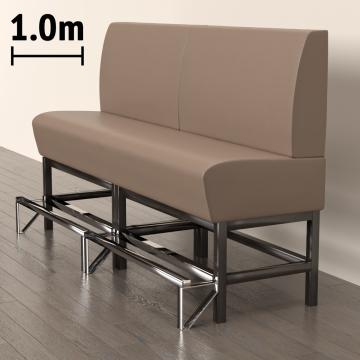 MIAMI | Counter Height Banquette Bench | W:H 100 x 133 cm | Taupe | Smooth | Leather