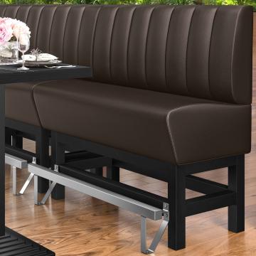 MIAMI | Gastro Hochbank | B:H 200 x 133 cm | Braun | Gestreift | Leder