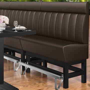 MIAMI | Hög restaurangsoffa | B:H 120 x 158 cm | Brun | Randig | Läder