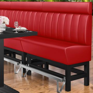 MIAMI | Hög restaurangsoffa | B:H 120 x 158 cm | Röd | Randig | Läder