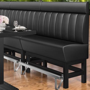 MIAMI | Hög restaurangsoffa | B:H 100 x 158 cm | Svart | Randig | Läder