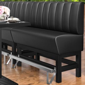 MIAMI | Gastro Hochbank | B:H 100 x 133 cm | Schwarz | Gestreift | Leder