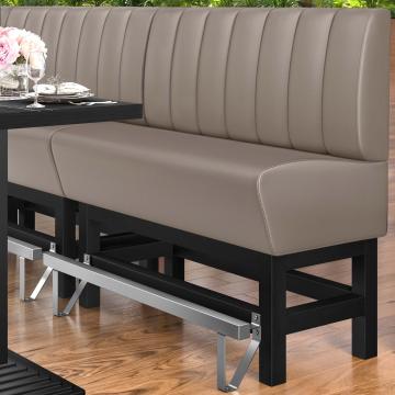 MIAMI | Gastro Hochbank | B:H 140 x 133 cm | Taupe | Gestreift | Leder