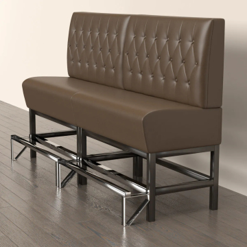 MIAMI | Panchina del ristorante | L:H 140 x 133 cm | Marrone | Rombo Chesterfield | Pelle